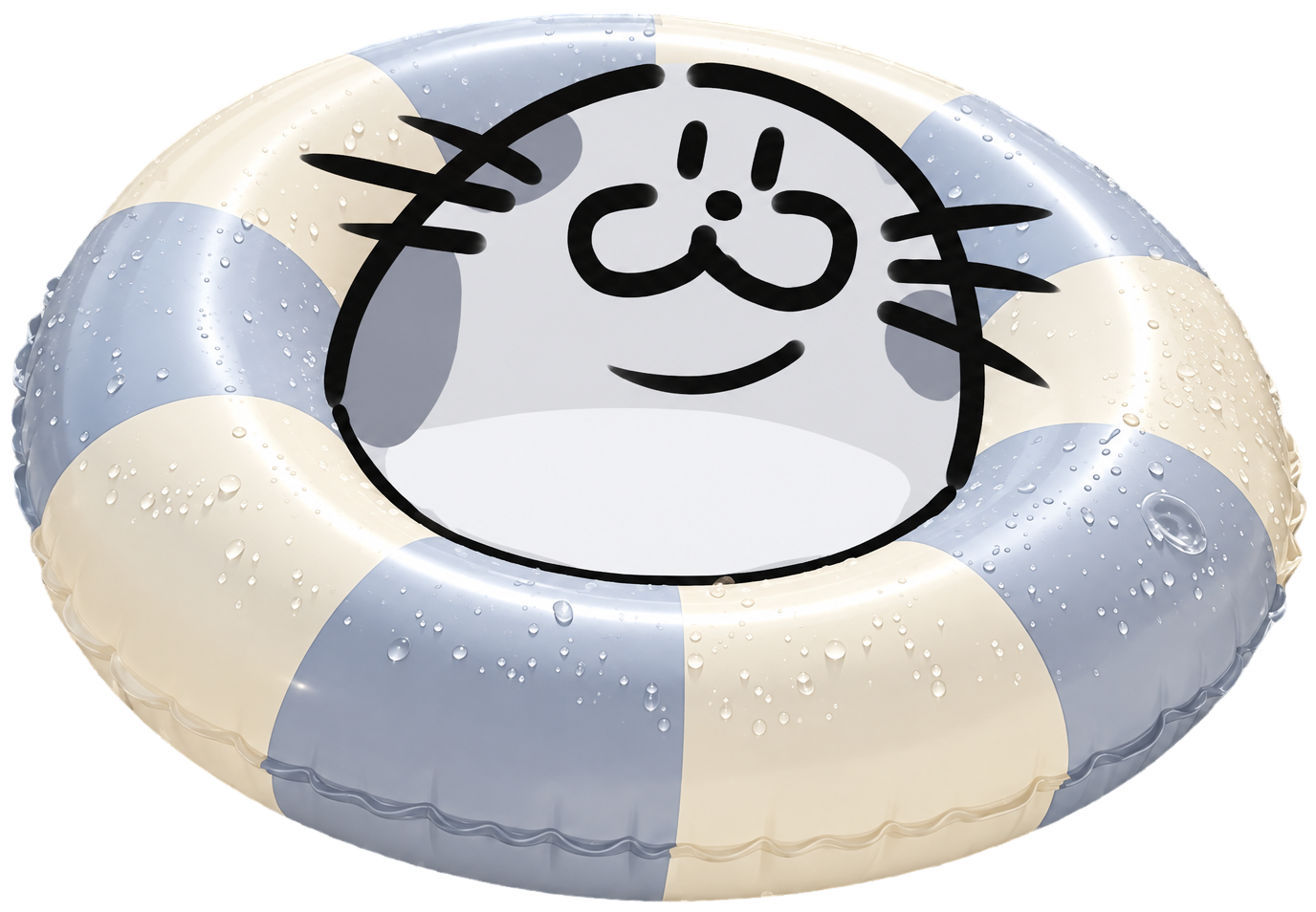 Tovu sitting in a pool ring